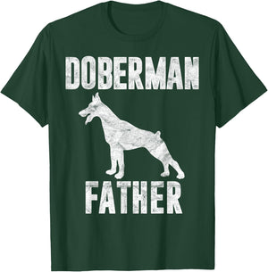Vintage Doberman Dad Gift Dog Daddy Pinschers Dobie Father T-Shirt - T-Shirt | Forest