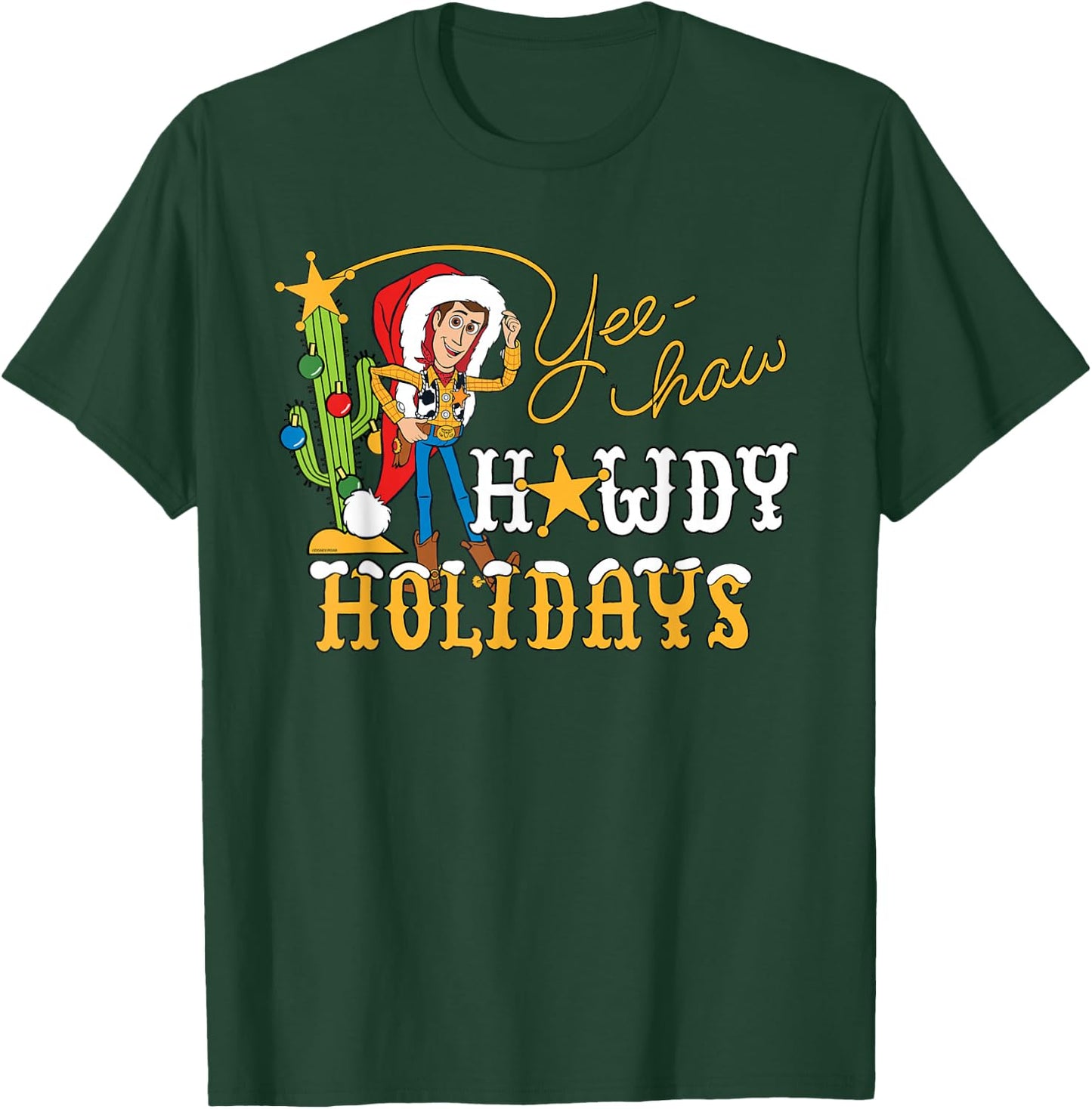 Disney & Pixar's Toy Story Christmas Howdy Holidays Woody T-Shirt - T-Shirt | Forest