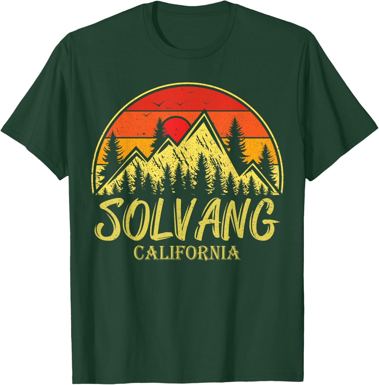 Vintage Solvang California CA Mountains Hike Hiking Souvenir T-Shirt - T-Shirt | Forest