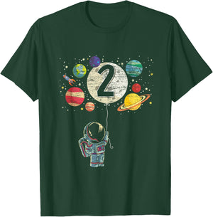 2 Years Old Birthday Boy Gifts Astronaut 2nd Birthday T-Shirt - T-Shirt | Forest