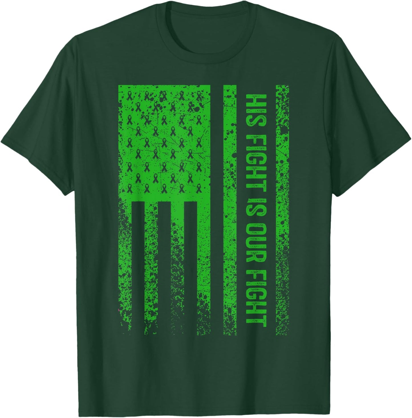 His Fight Is Our Fight Spinal Cord Injury Awareness T-Shirt - T-Shirt | Forest