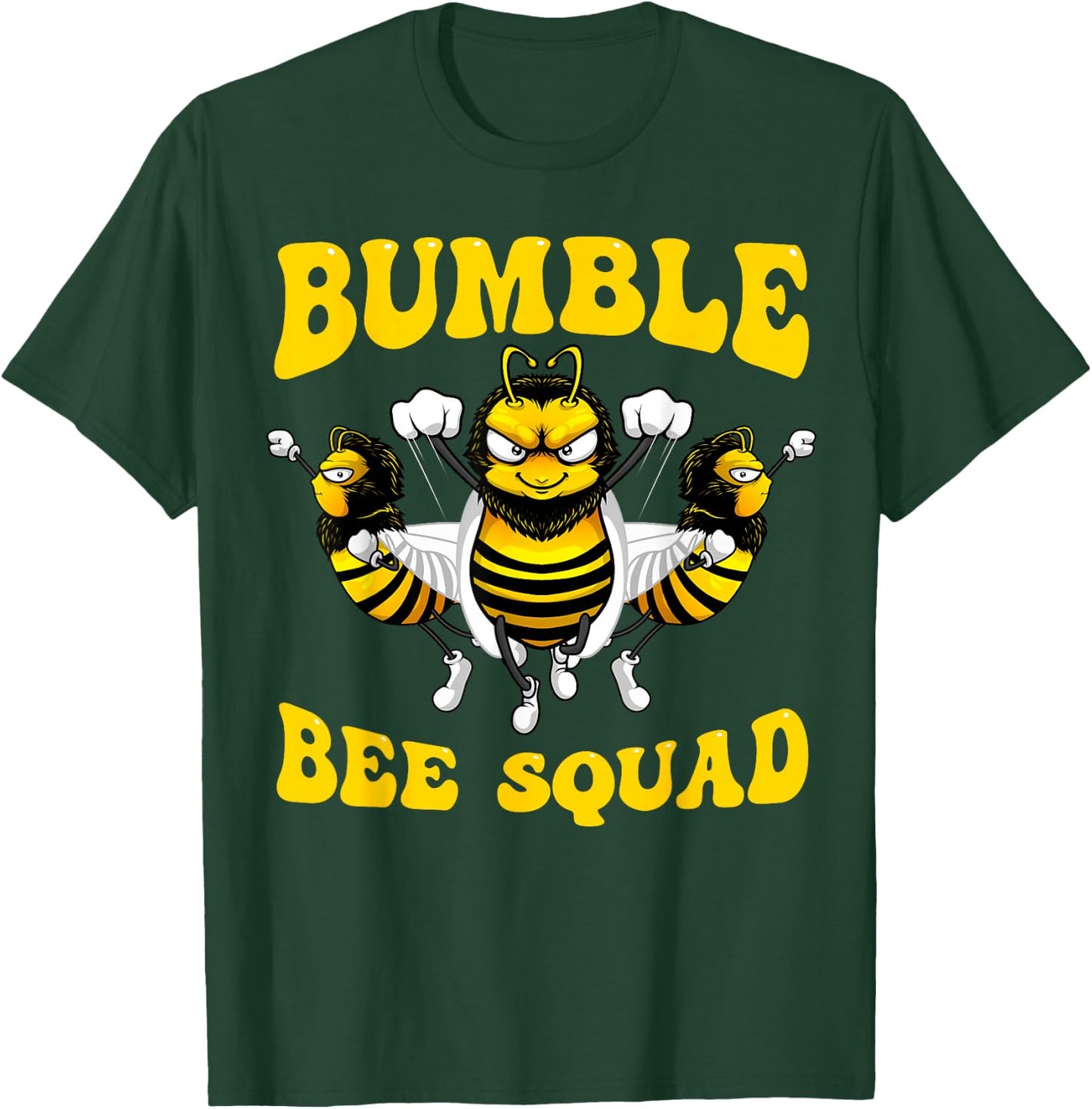 Funny Bumble Bee Design For Kids Men Women Bee Squad Buddies T-Shirt - T-Shirt | Forest