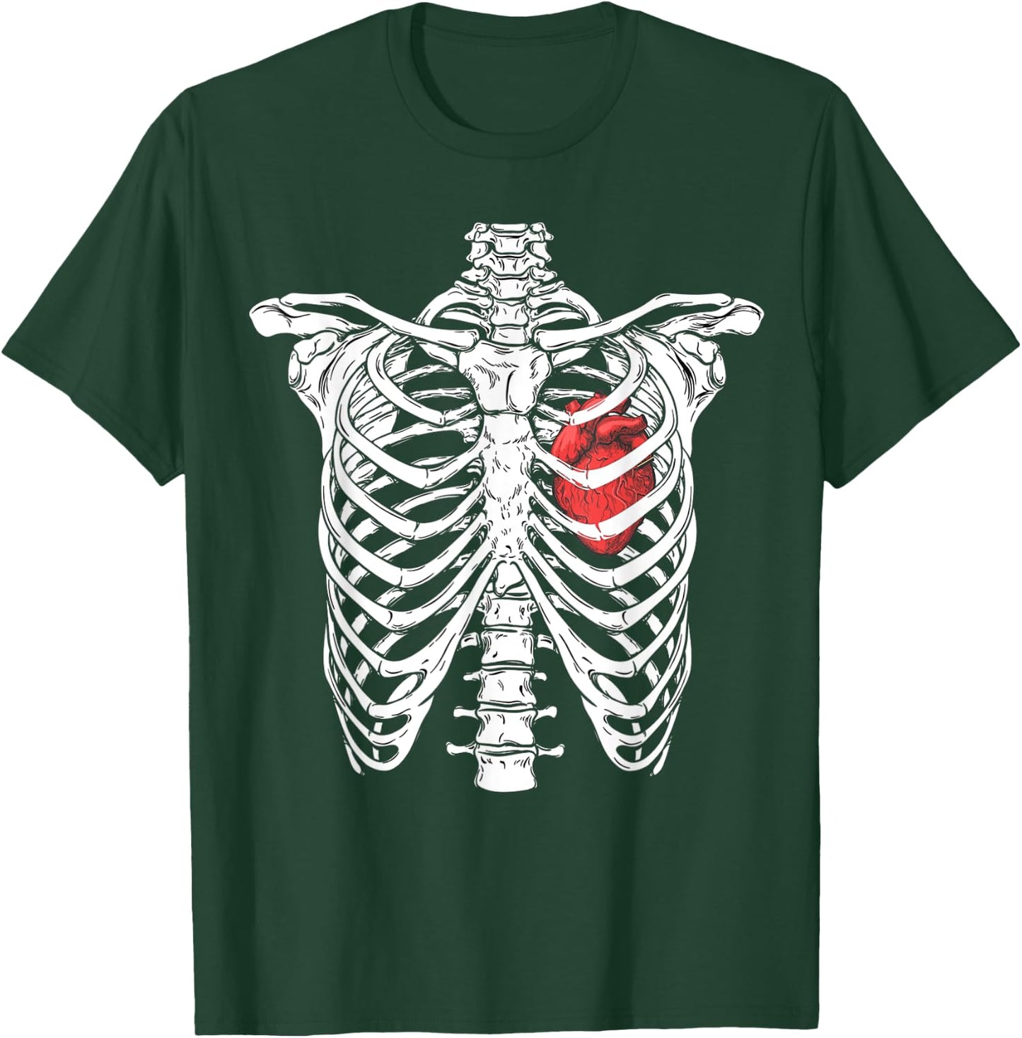 Heart and Ribcage Nurse Funny Skeleton Halloween costume T-Shirt - T-Shirt | Forest