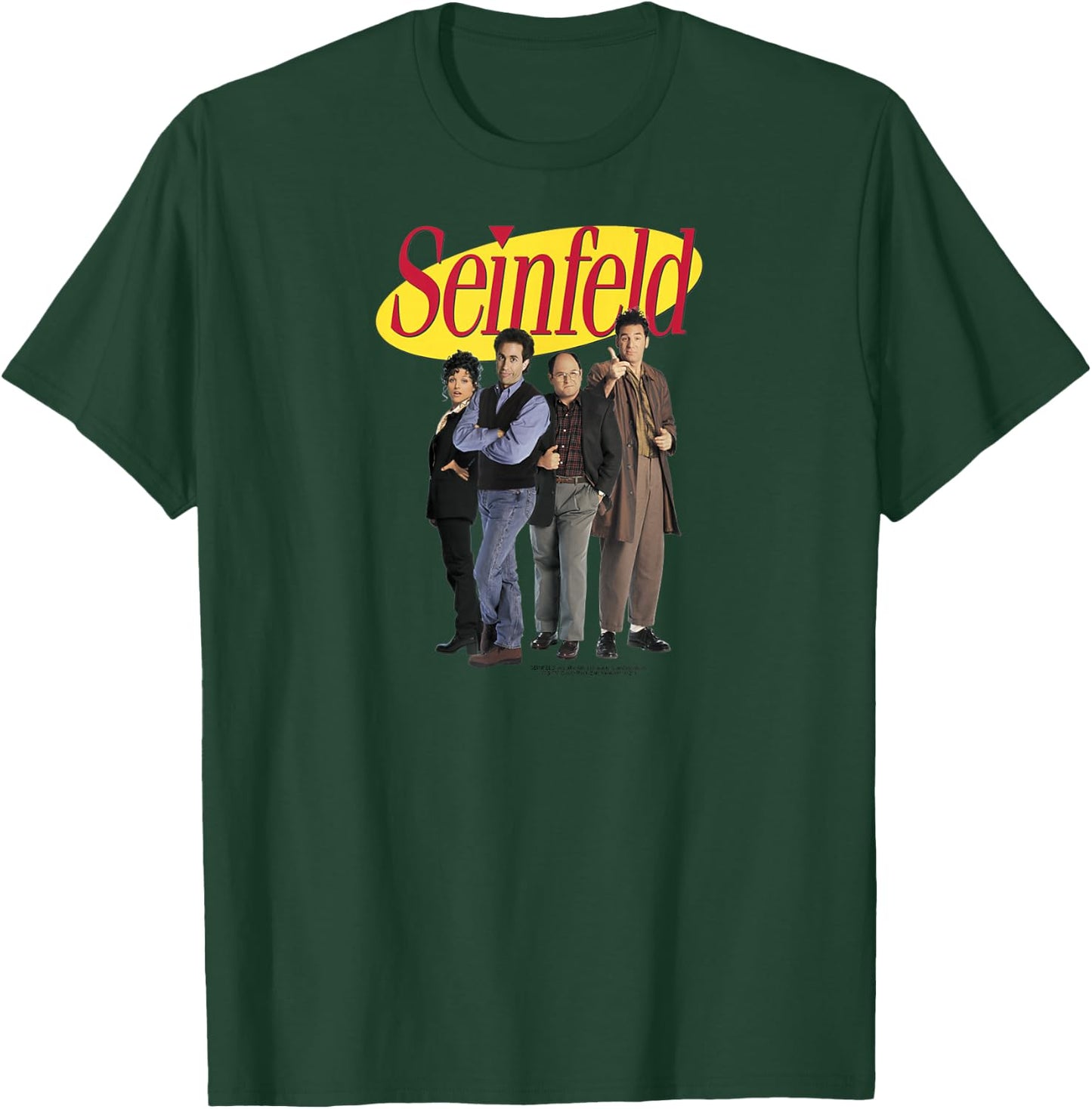 Seinfeld Cast Photo and Logo Funny 90's TV Show T-Shirt - T-Shirt | Forest