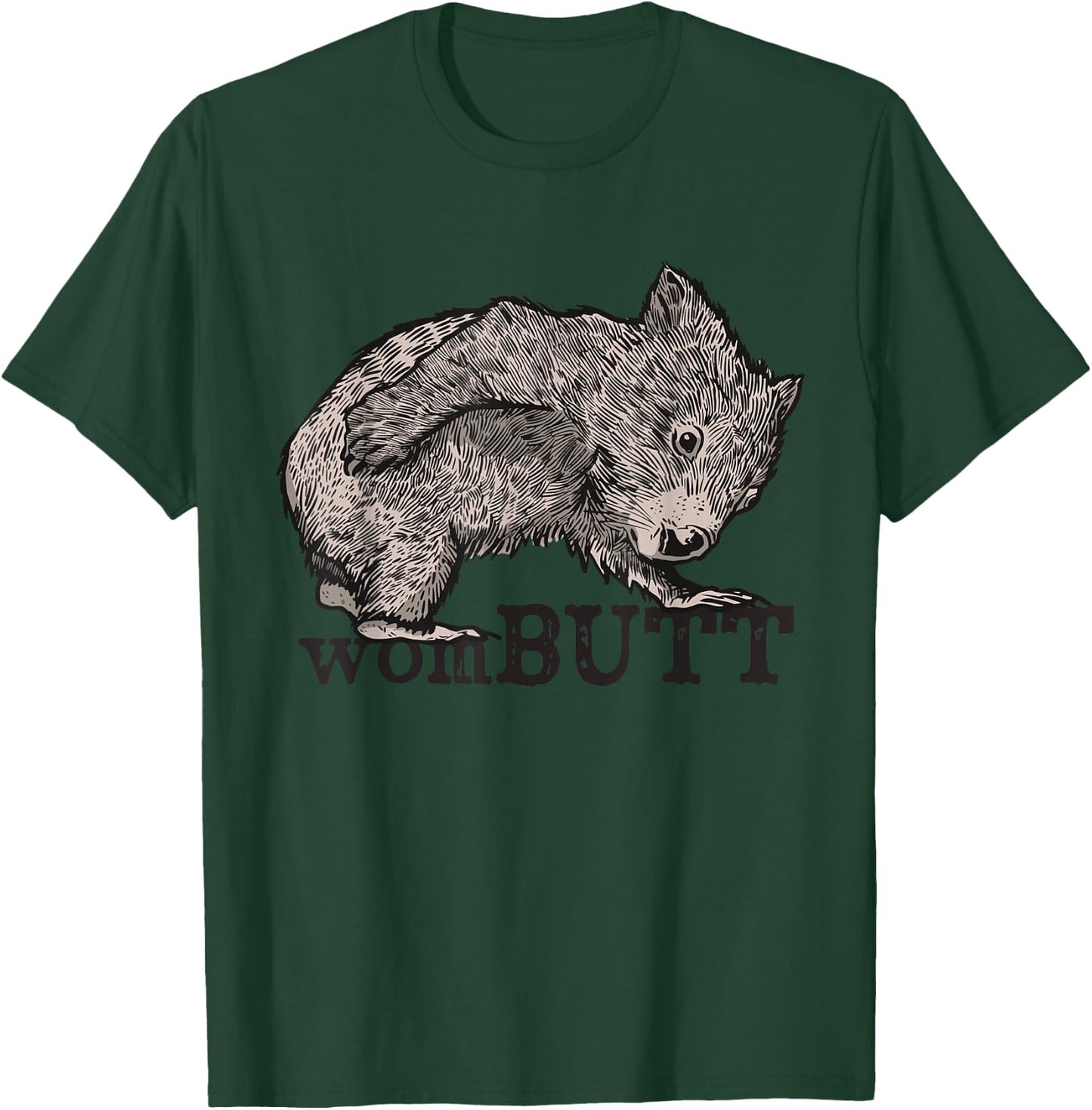 Wombat Vintage Wombutt Retro Style T-Shirt - T-Shirt | Forest