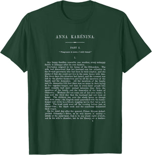 Anna Karenina Leo Tolstoy First Page T-Shirt - T-Shirt | Forest