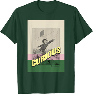 Curious George Sepia Tone Kite Flight T-Shirt - T-Shirt | Forest
