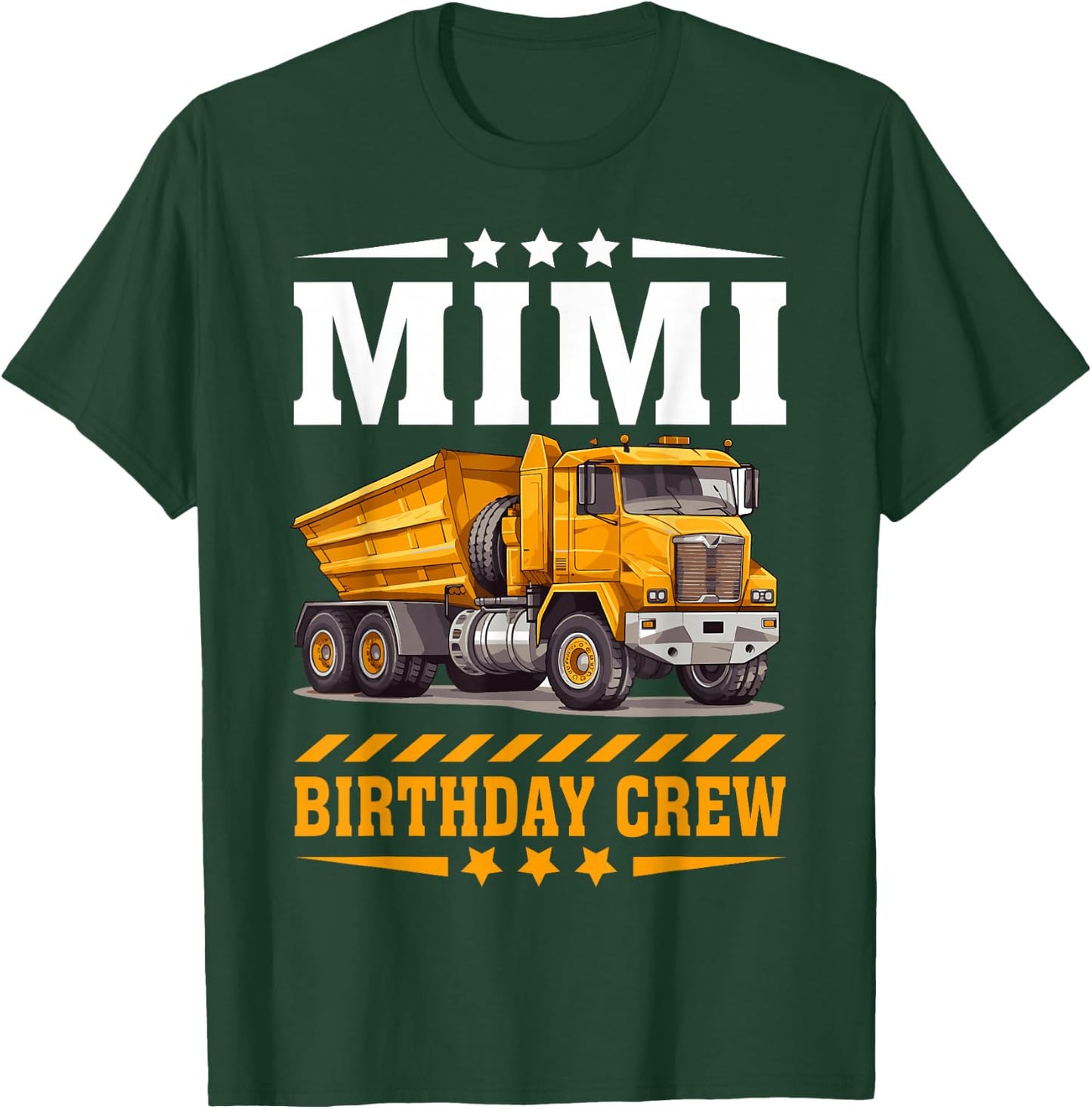 Mimi Birthday Crew Construction Birthday Boy Party T-Shirt - T-Shirt | Forest