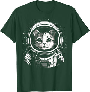 Astronaut Cat Shirt Kids Space Cat Astronaut Cat Mom Cat Dad T-Shirt - T-Shirt | Forest