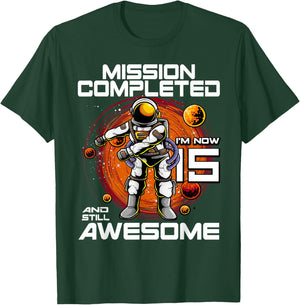 15th Birthday Astronaut 15 Years Old Outer Space Birthday T-Shirt - T-Shirt | Forest