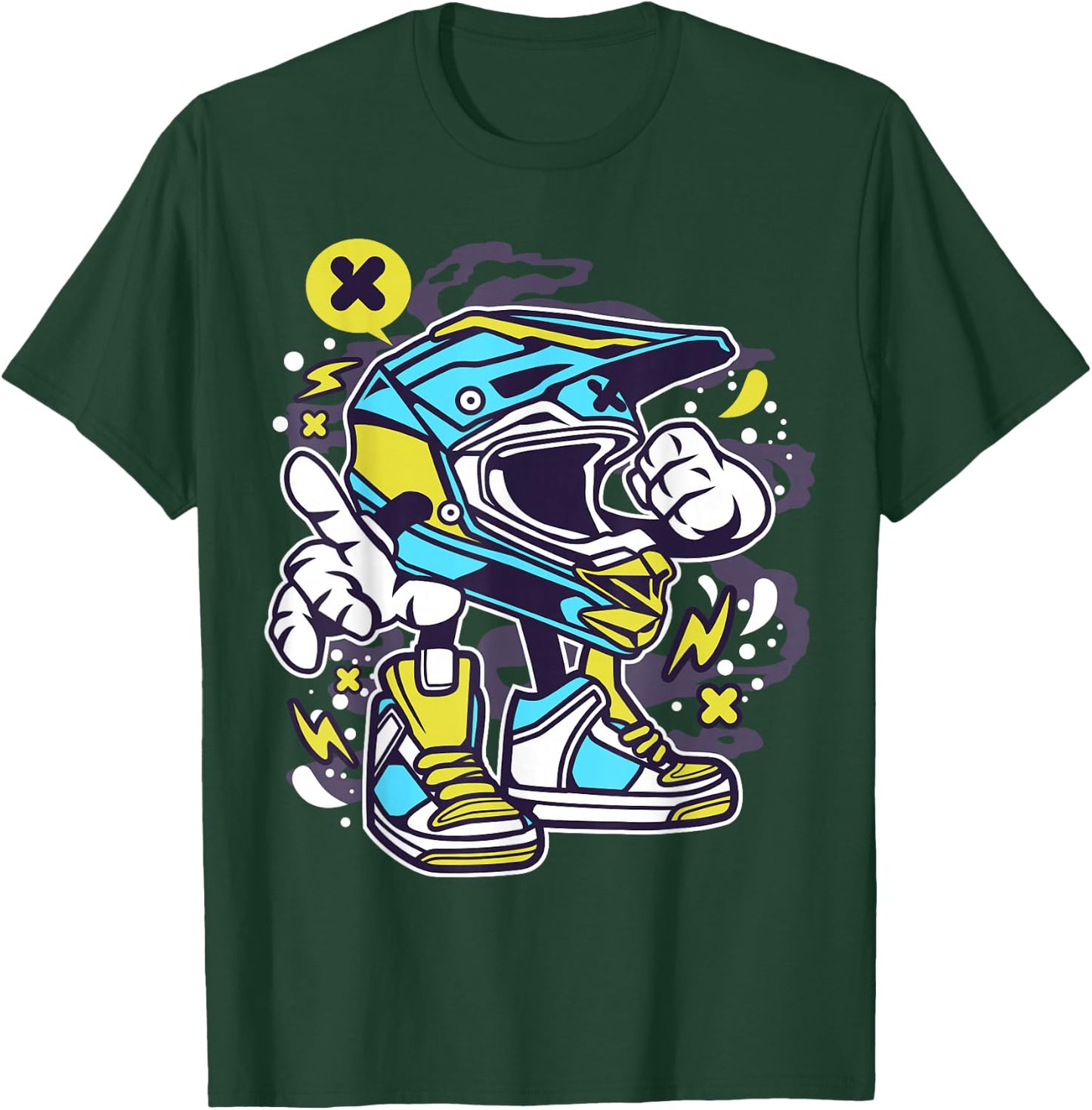 Supermoto Motocross Supermotard Enduro Leg Helmet T-Shirt - T-Shirt | Forest