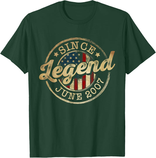 Legend Since June 2007 Vintage 19th Birthday Classic T-Shirt - T-Shirt | Forest