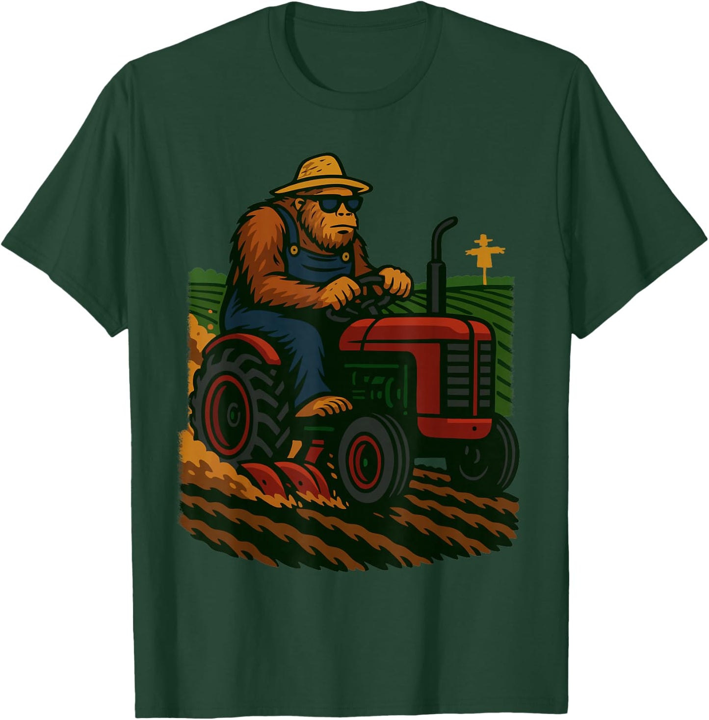 Funny Bigfoot Farmer Tractor Farming Farm Men Boys T-Shirt - T-Shirt | Forest