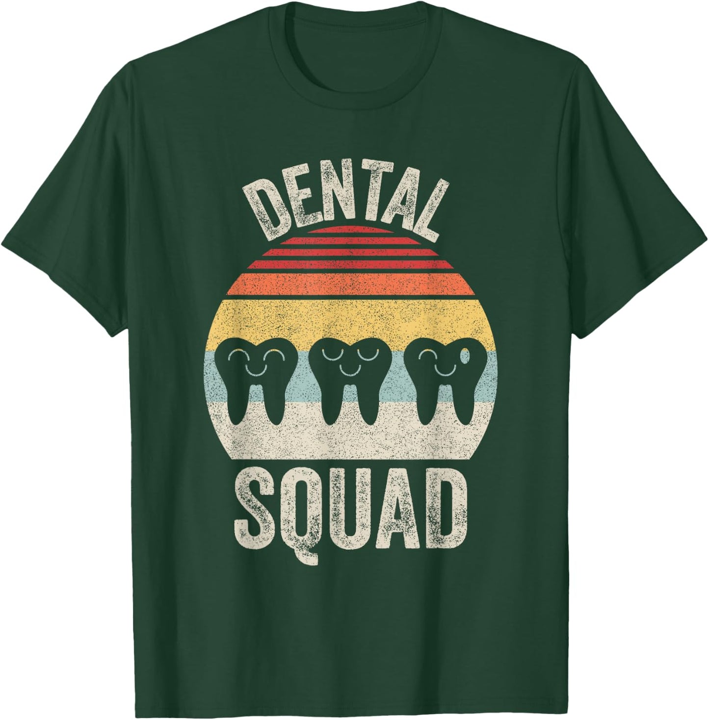 Vintage Dental Squad Dental Assistant Dentist Student Gift T-Shirt - T-Shirt | Forest