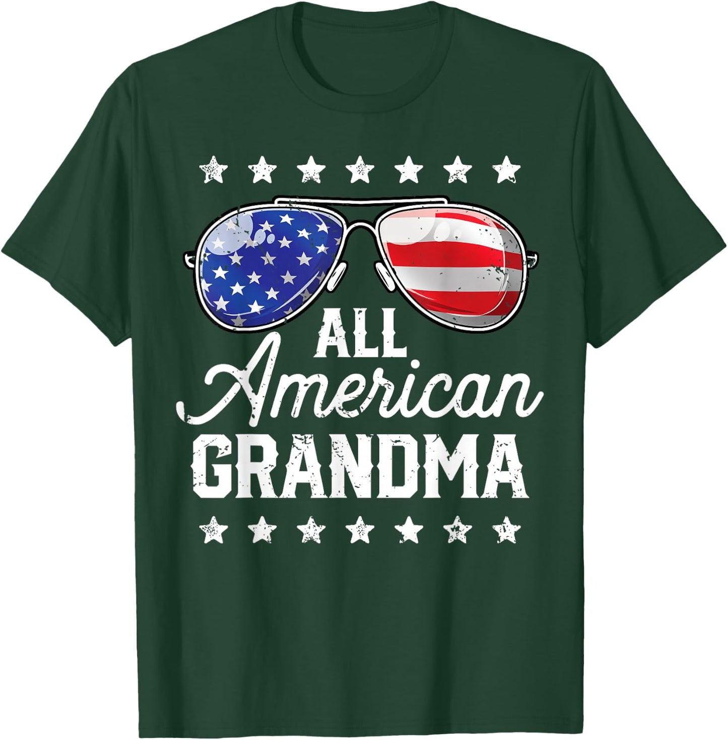 All American Grandma 4th of July Family Matching Sunglasses T-Shirt - T-Shirt | Forest