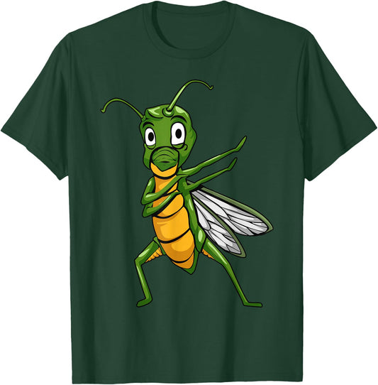 Funny Grashopper Dabbing Hopper Insect Lover Men Women Kids T-Shirt - T-Shirt | Forest