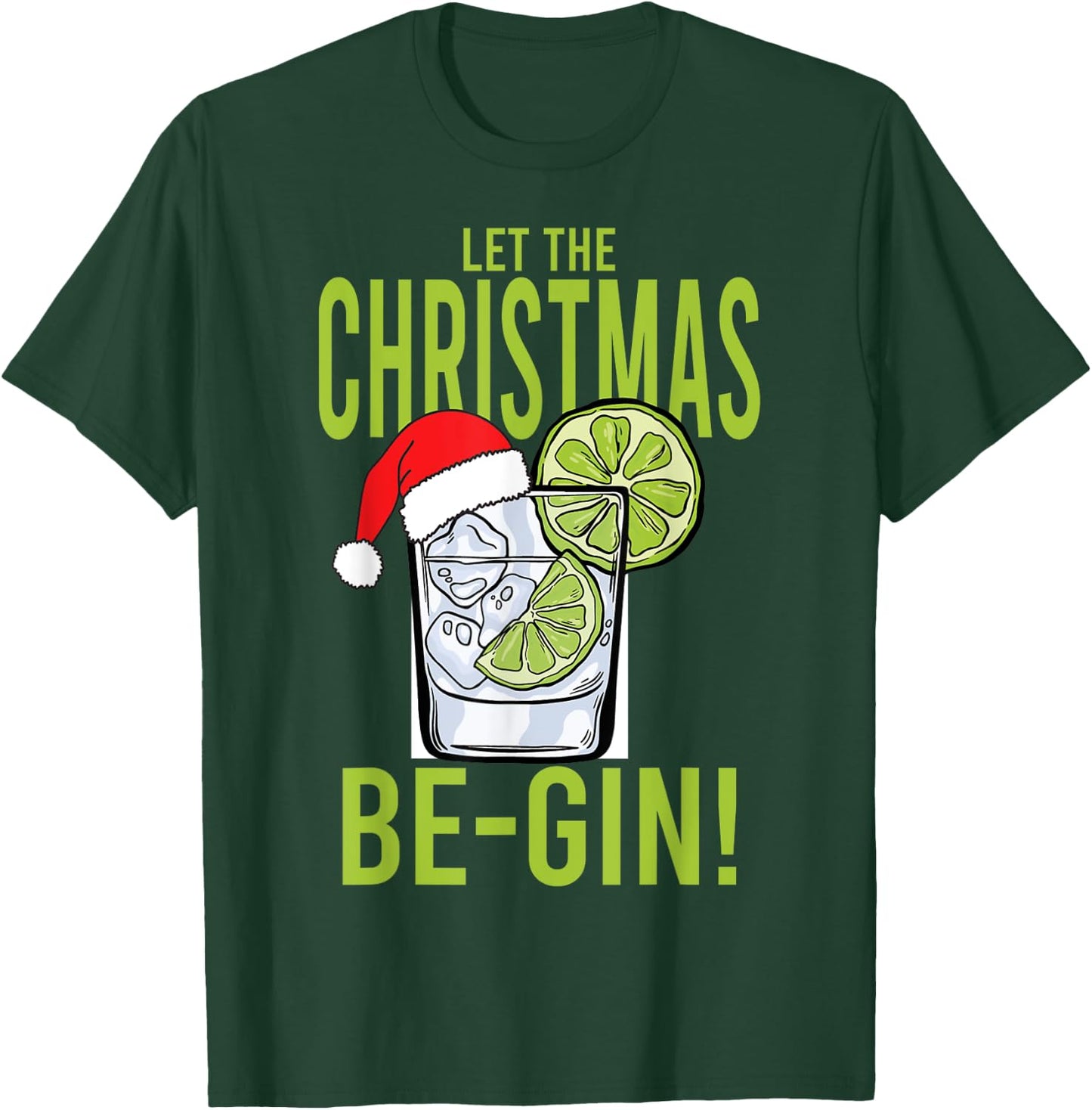 Party tipsy drunk Santa Claus hat costume beer Christmas T-Shirt - T-Shirt | Forest