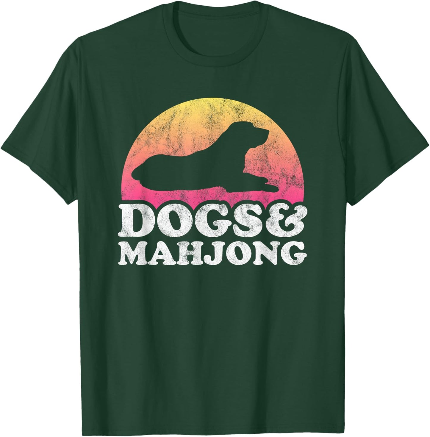 Dogs and Mahjong Men's or Women's Dog T-Shirt - T-Shirt | Forest