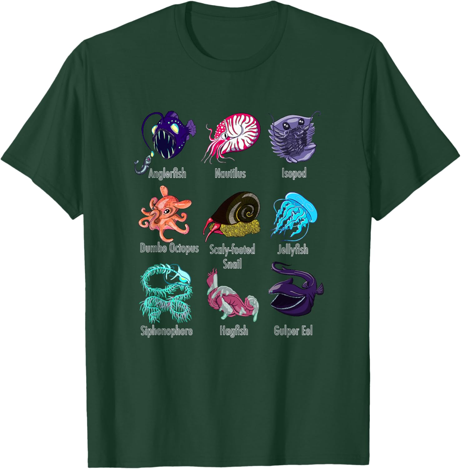 Marine Biology Deep Sea Creatures T-Shirt - T-Shirt | Forest