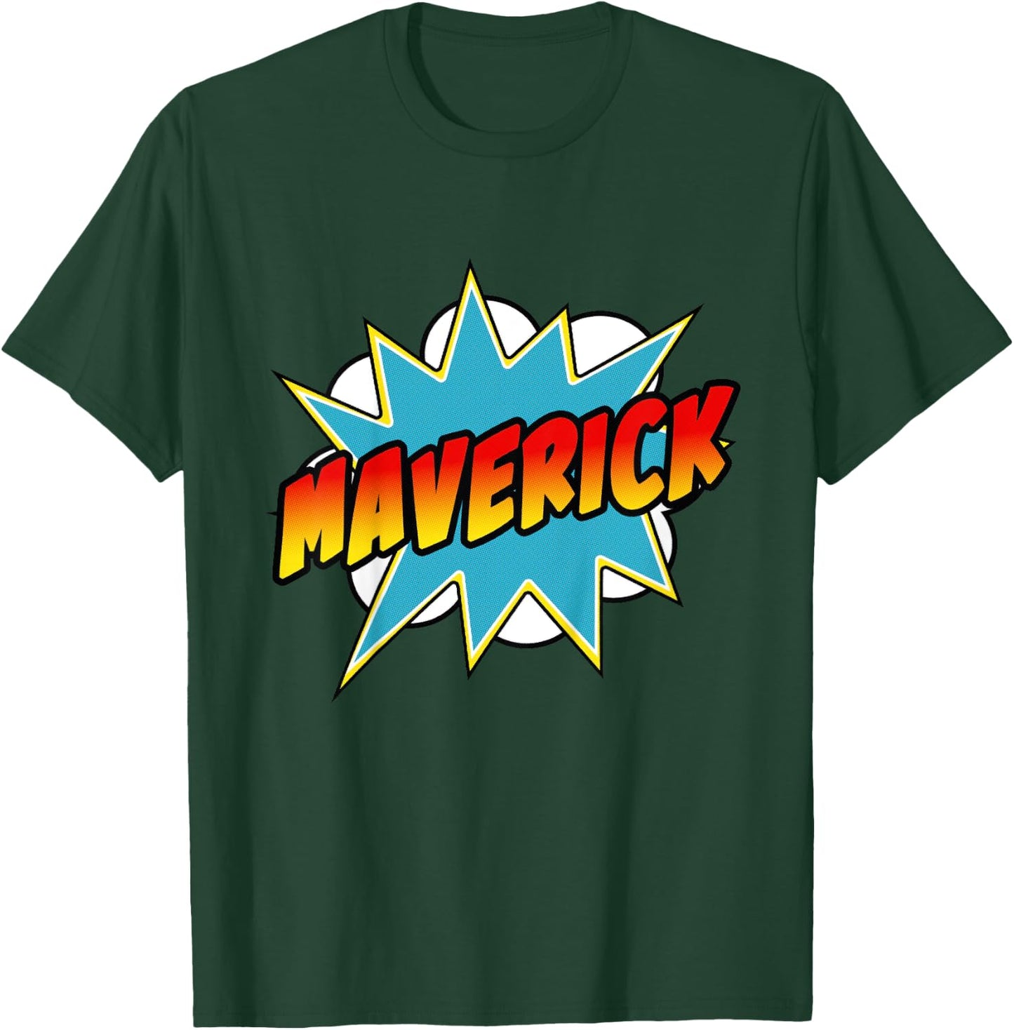 Kids Boys Maverick Comic Book Superhero Name T-Shirt - T-Shirt | Forest