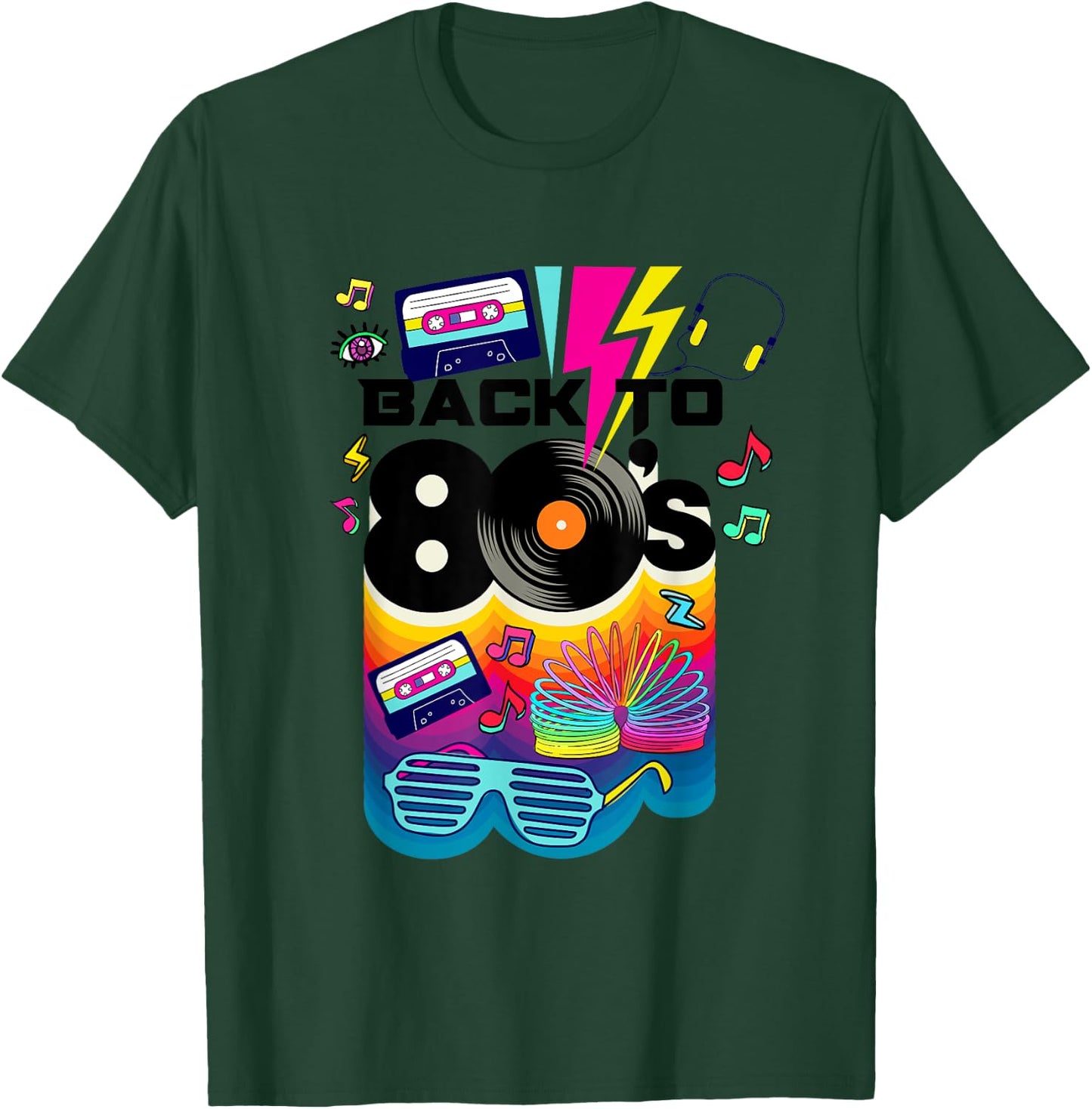 Vintage Retro Back To 80's I Love 80's Graphic Design T-Shirt - T-Shirt | Forest
