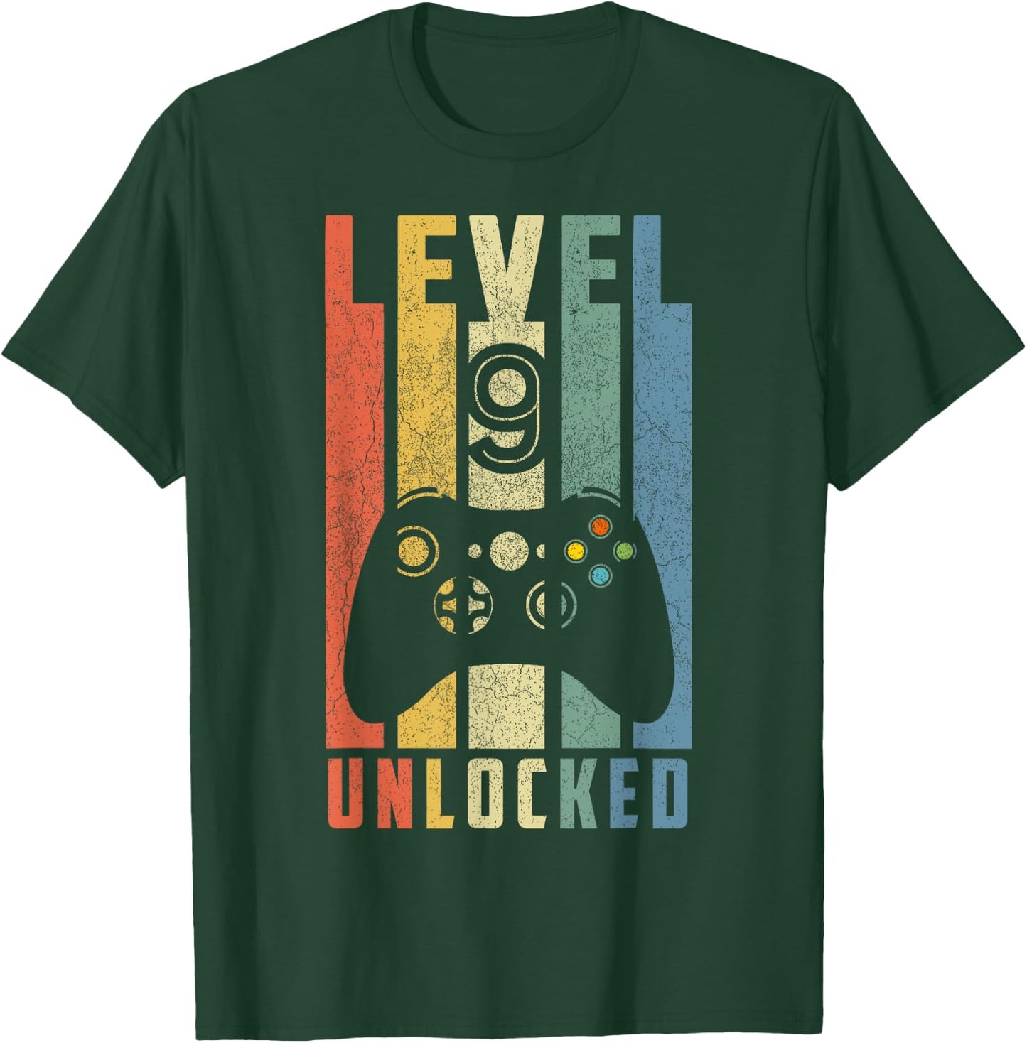 Level 9 Unlocked 9th Video Gamer Birthday Boy Gifts T-Shirt - T-Shirt | Forest