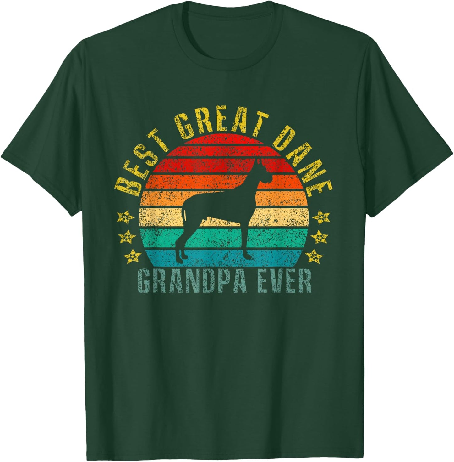 Best Great Dane Grandpa Ever Funny Retro T-Shirt - T-Shirt | Forest