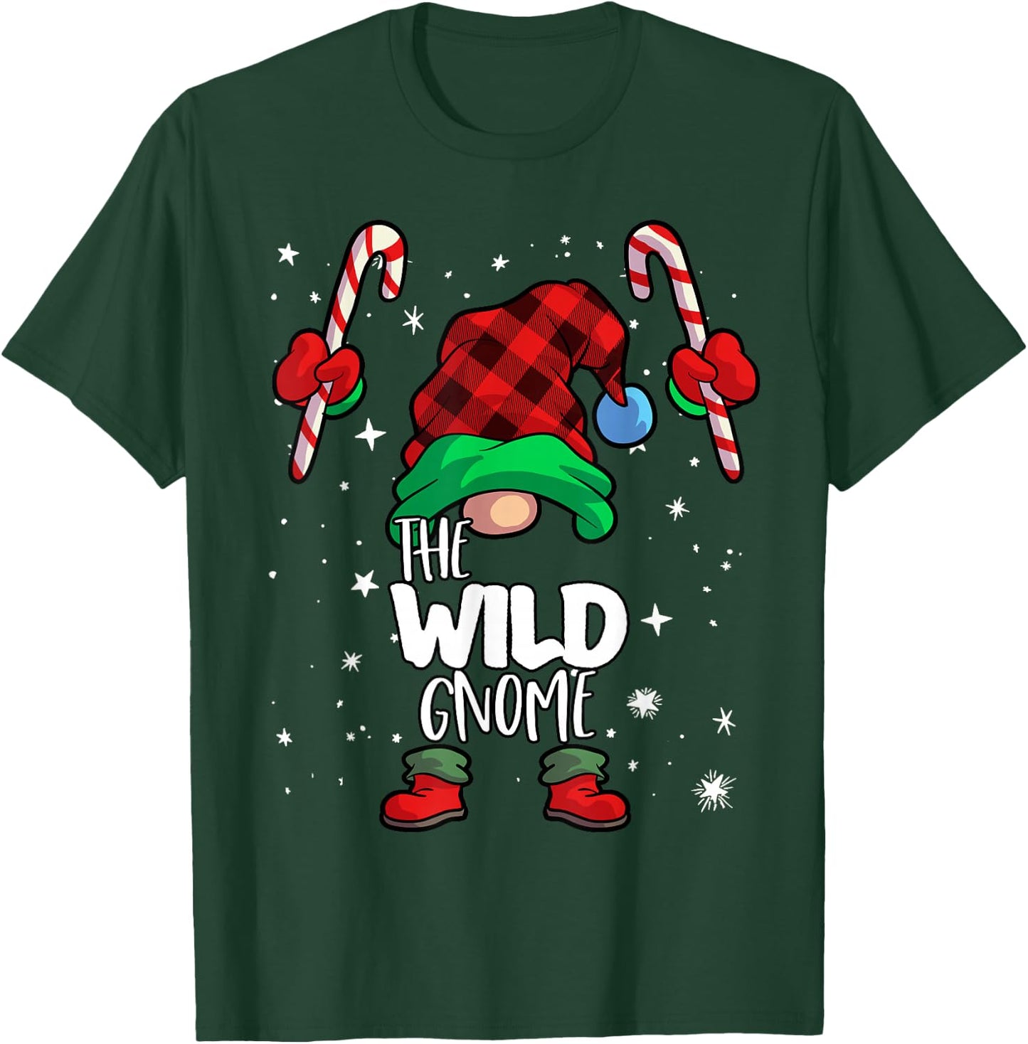 Wild Gnome Red Buffalo Plaid Matching Family Christmas T-Shirt - T-Shirt | Forest