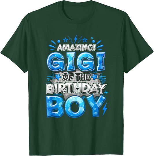 Amazing Gigi Of The Birthday Boy Matching Family Party T-Shirt - T-Shirt | Forest