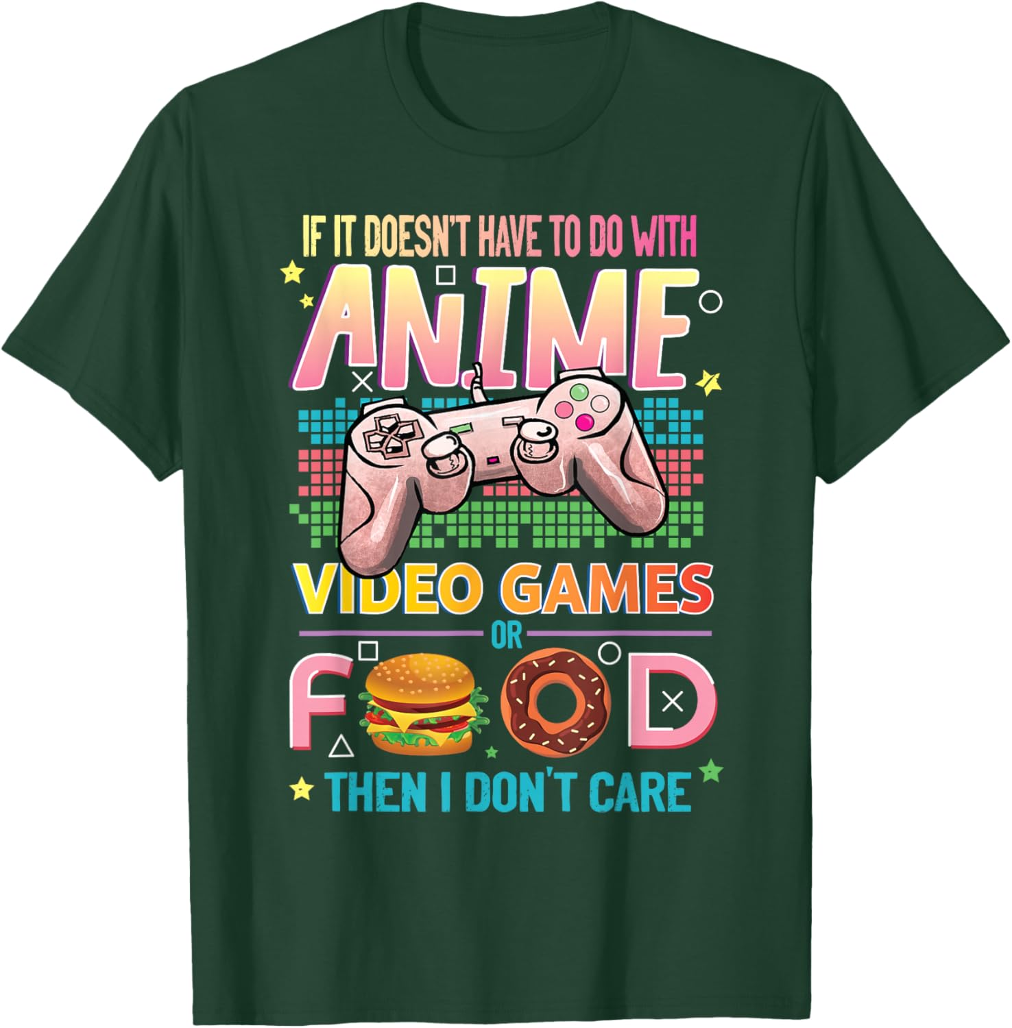 Anime Video Games Food - Anime Lovers Gifts Idea Girls Boys Small T-Shirt - T-Shirt | Forest