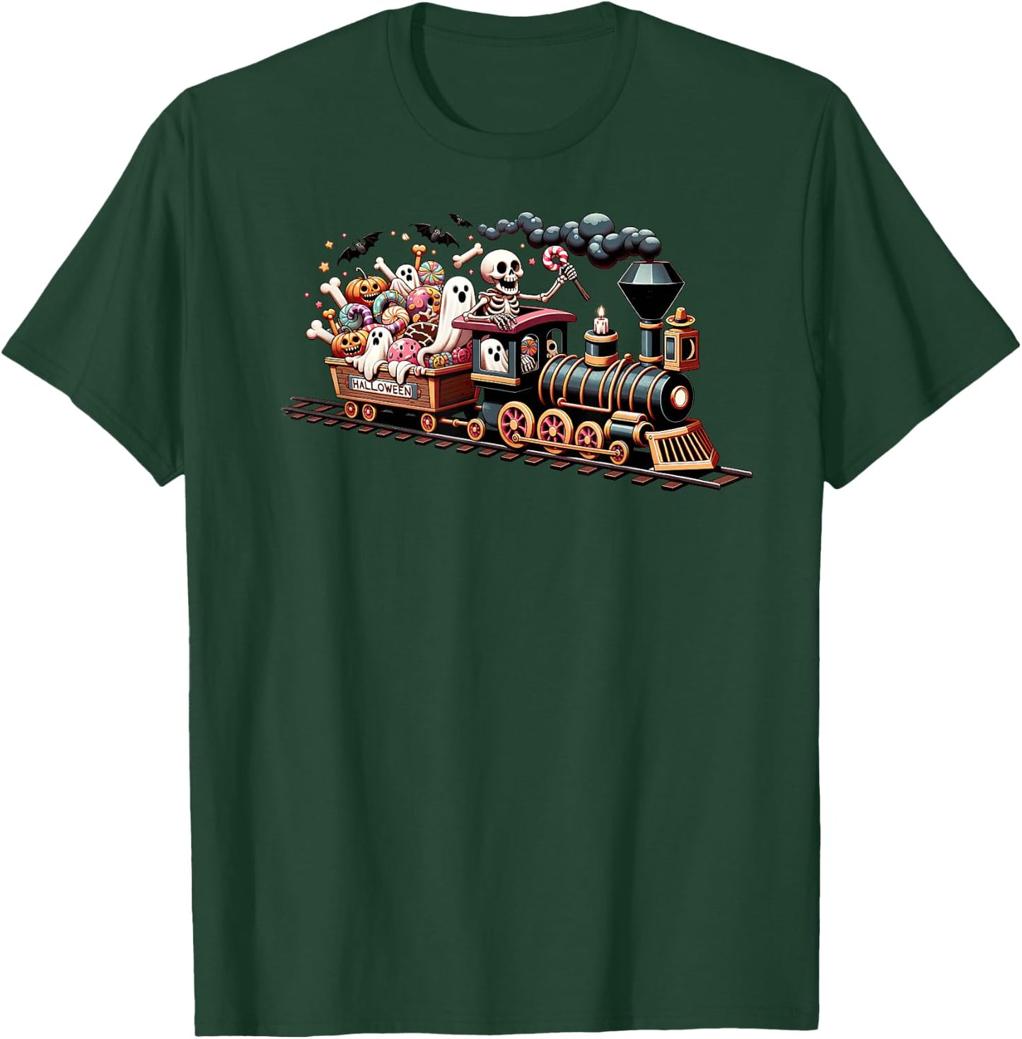 Cute Halloween Haunted Train For Kids and Halloween Lovers T-Shirt - T-Shirt | Forest