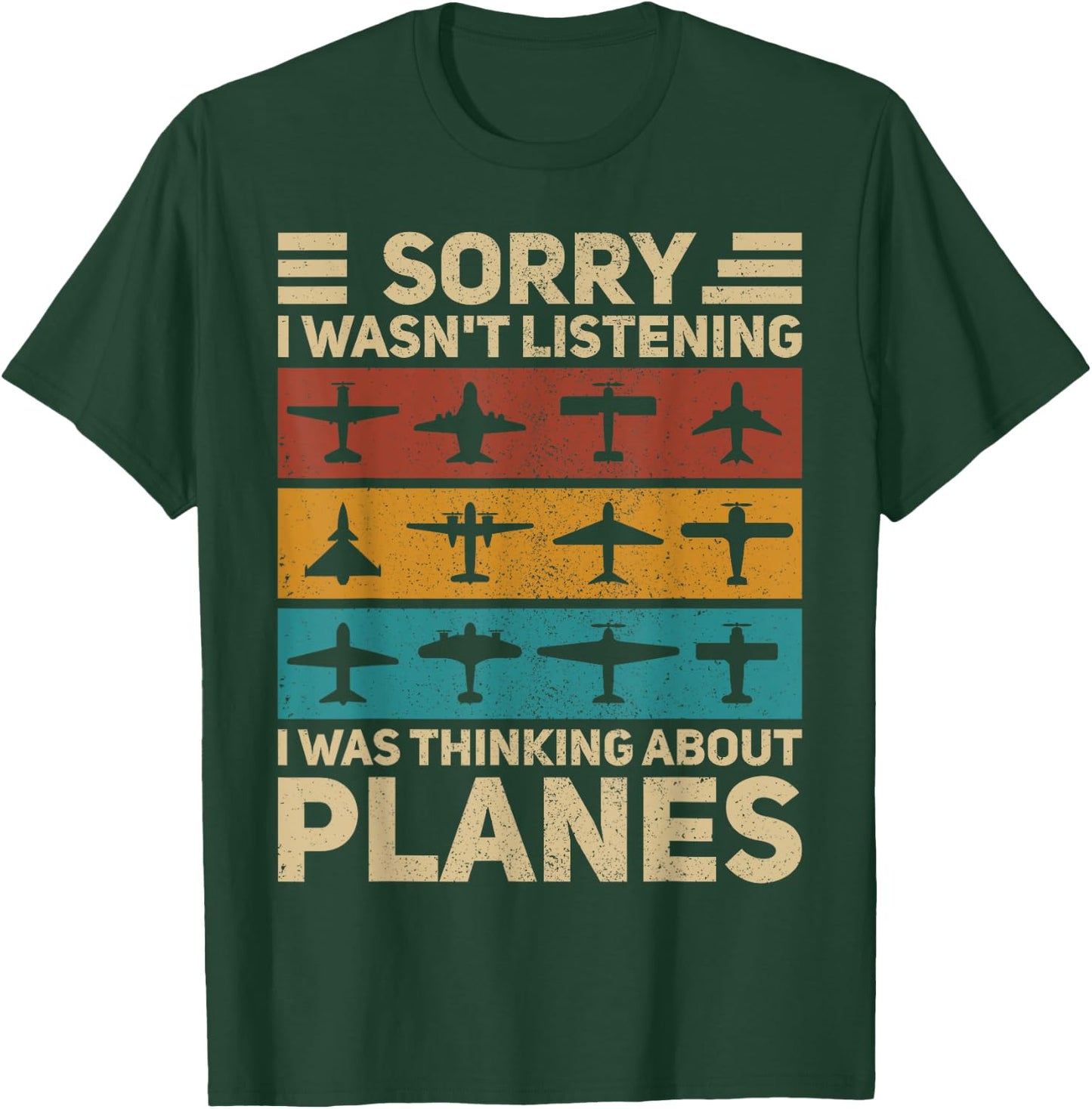 Plane Vintage Airplanes Retro Aviation Airplane Funny Pilot T-Shirt - T-Shirt | Forest