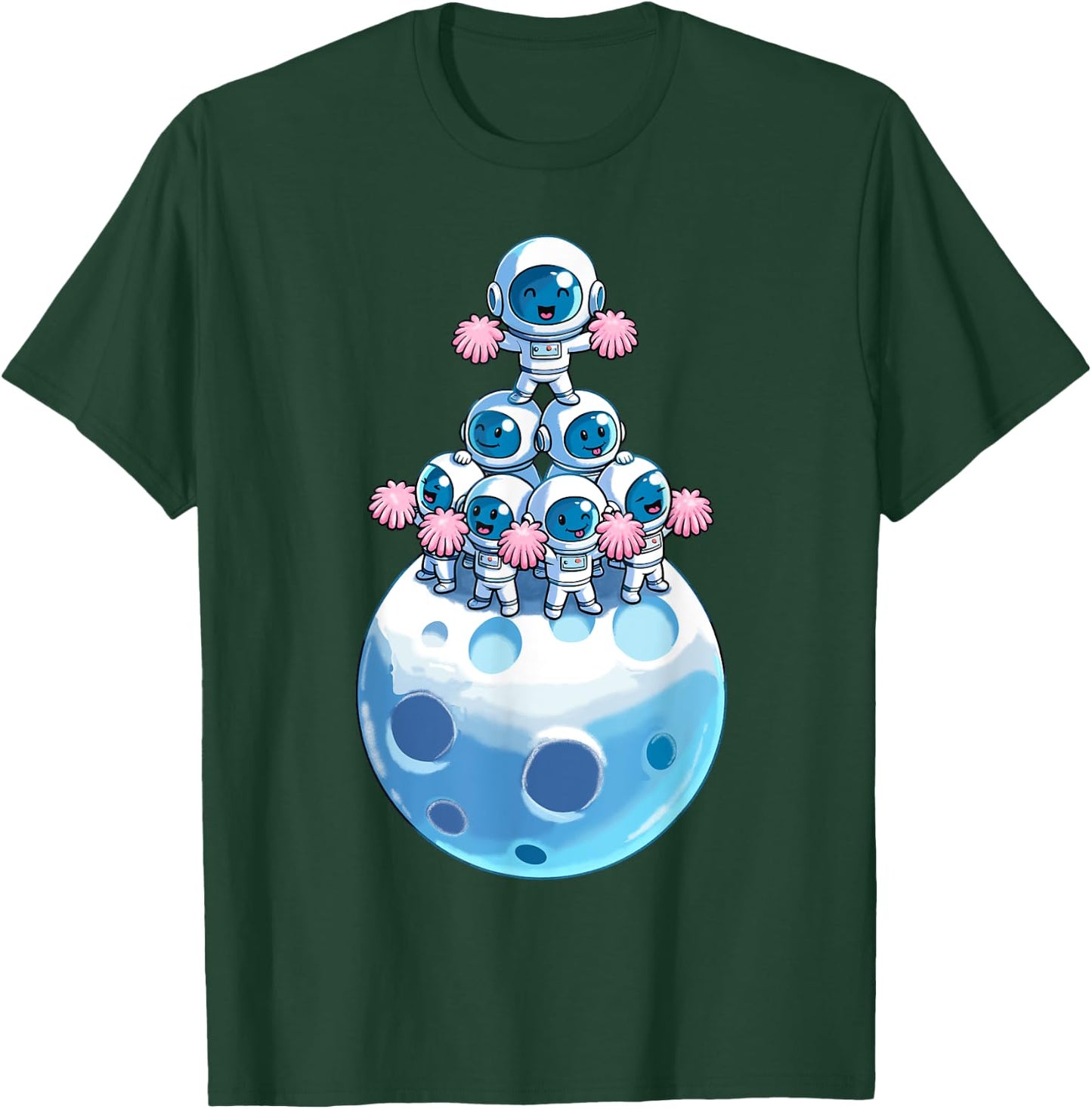 Astronaut Cheerleading Cheerleader Cheer Flyer Kids T-Shirt - T-Shirt | Forest