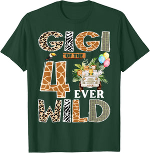 Gigi of The Four Ever Wild Safari 4th Birthday Boy Matching T-Shirt - T-Shirt | Forest