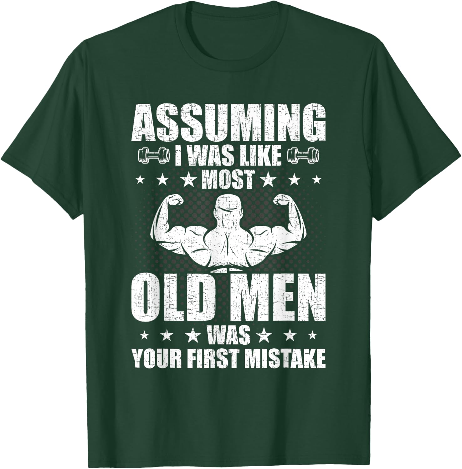 Old Man Weightlifting Bodybuilding Weightlifting Workout T-Shirt - T-Shirt | Forest