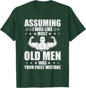 Old Man Weightlifting Bodybuilding Weightlifting Workout T-Shirt - T-Shirt | Forest
