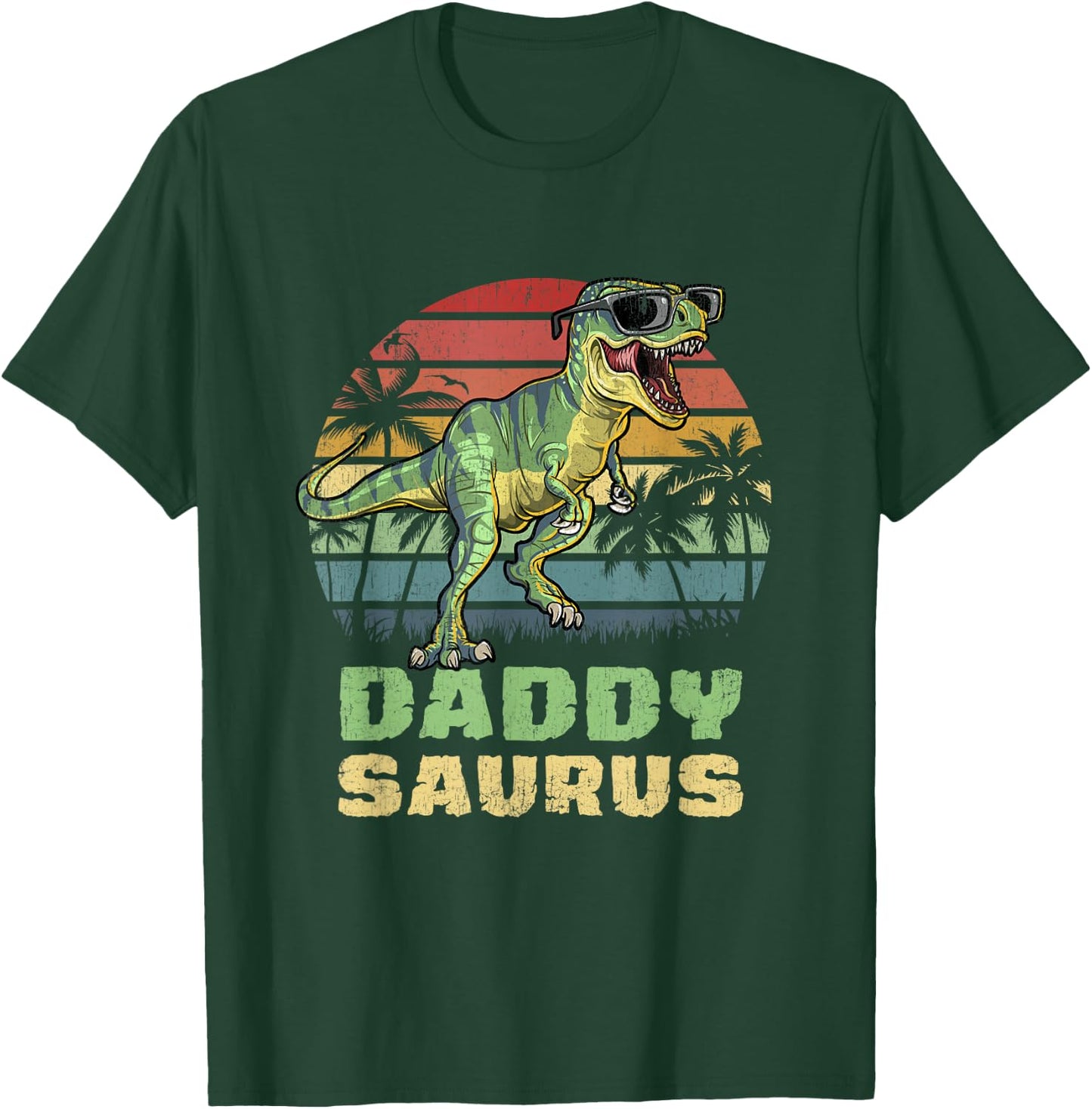 Daddysaurus T Rex Dinosaur Daddy Saurus Family Matching T-Shirt - T-Shirt | Forest