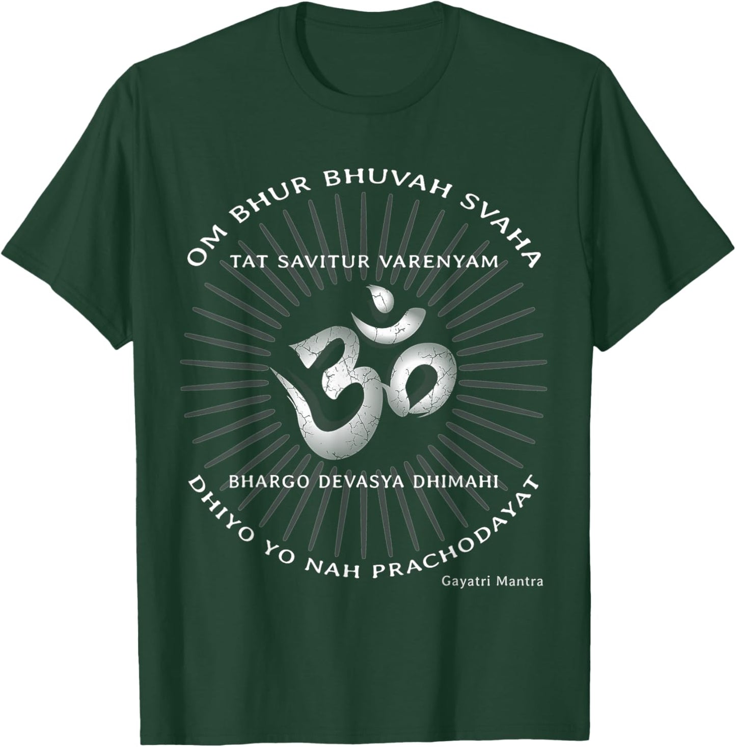 Gayatri Mantra Shirt Om Symbol Spiritual Indian Sanskrit T-Shirt - T-Shirt | Forest