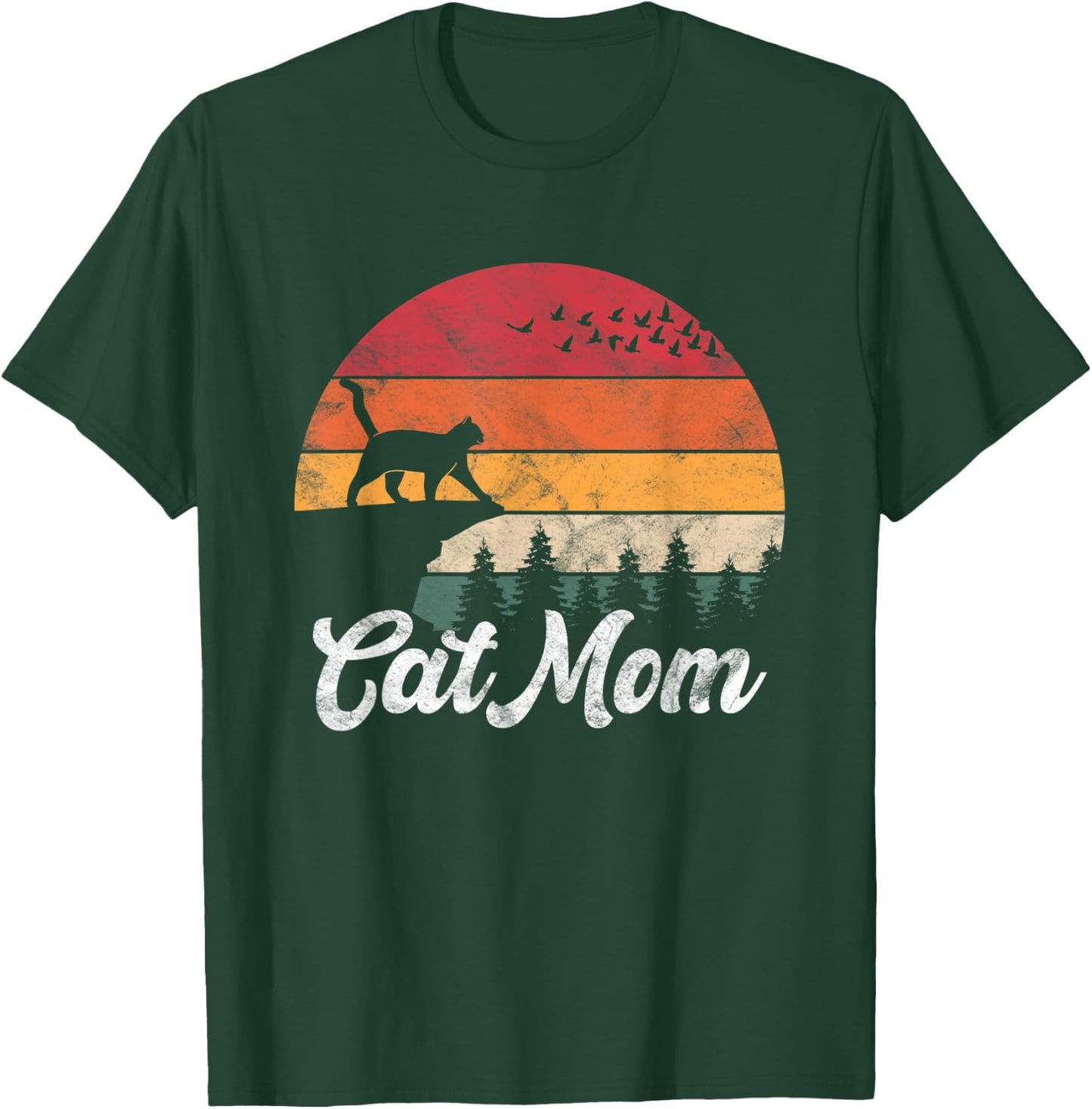 Cat Mom Retro Cat Lover Mom T-Shirt - T-Shirt | Forest