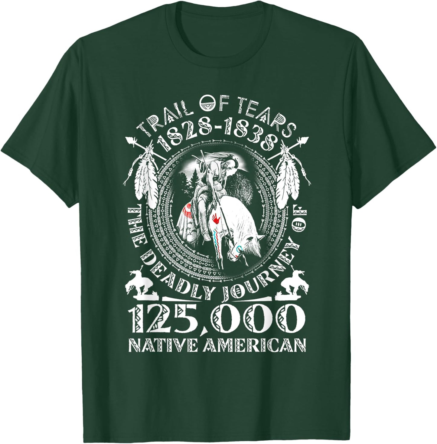 Trail Of Tears The Deadly Journey 125000 Native American T-Shirt - T-Shirt | Forest