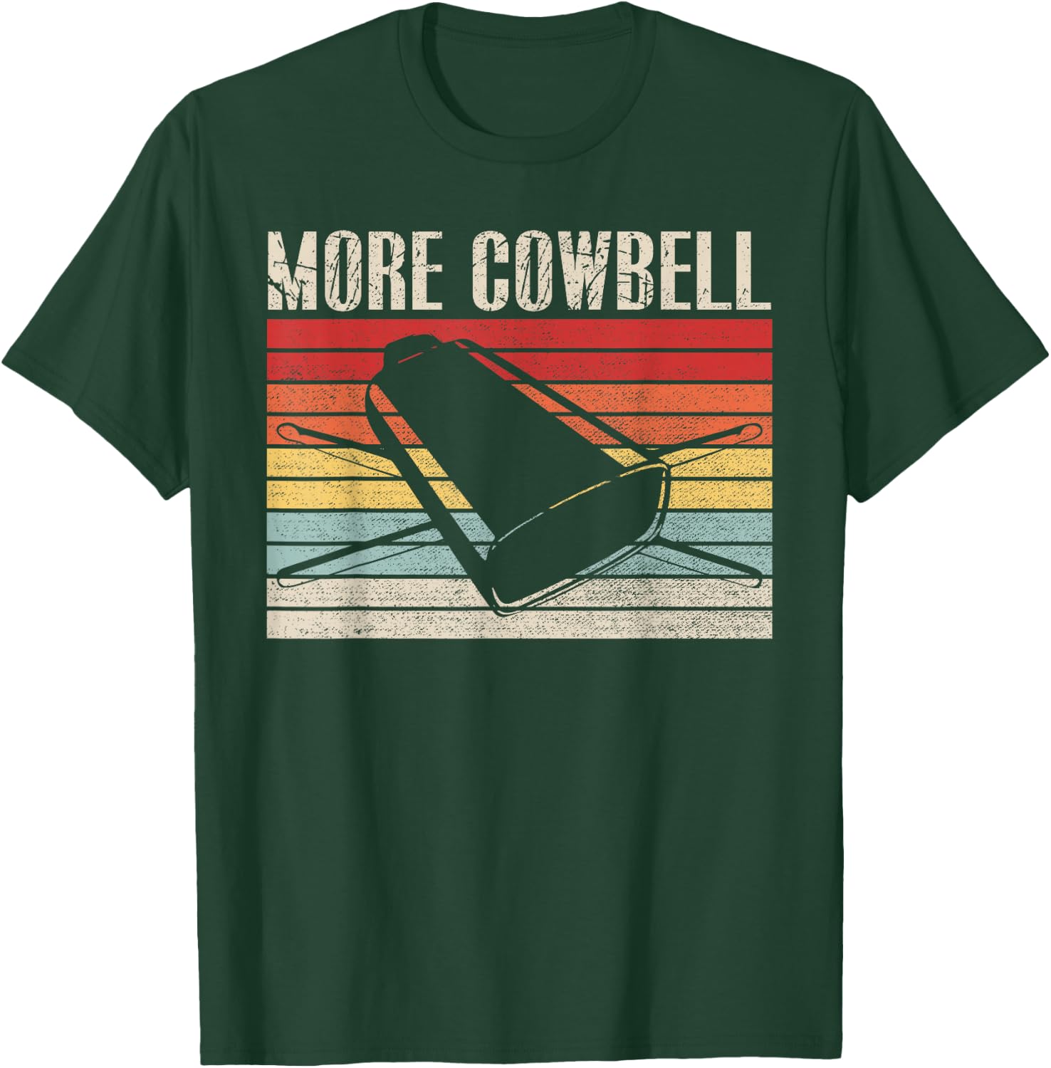 Vintage More Cowbell Funny Sarcastic Humor Music Lover T-Shirt - T-Shirt | Forest