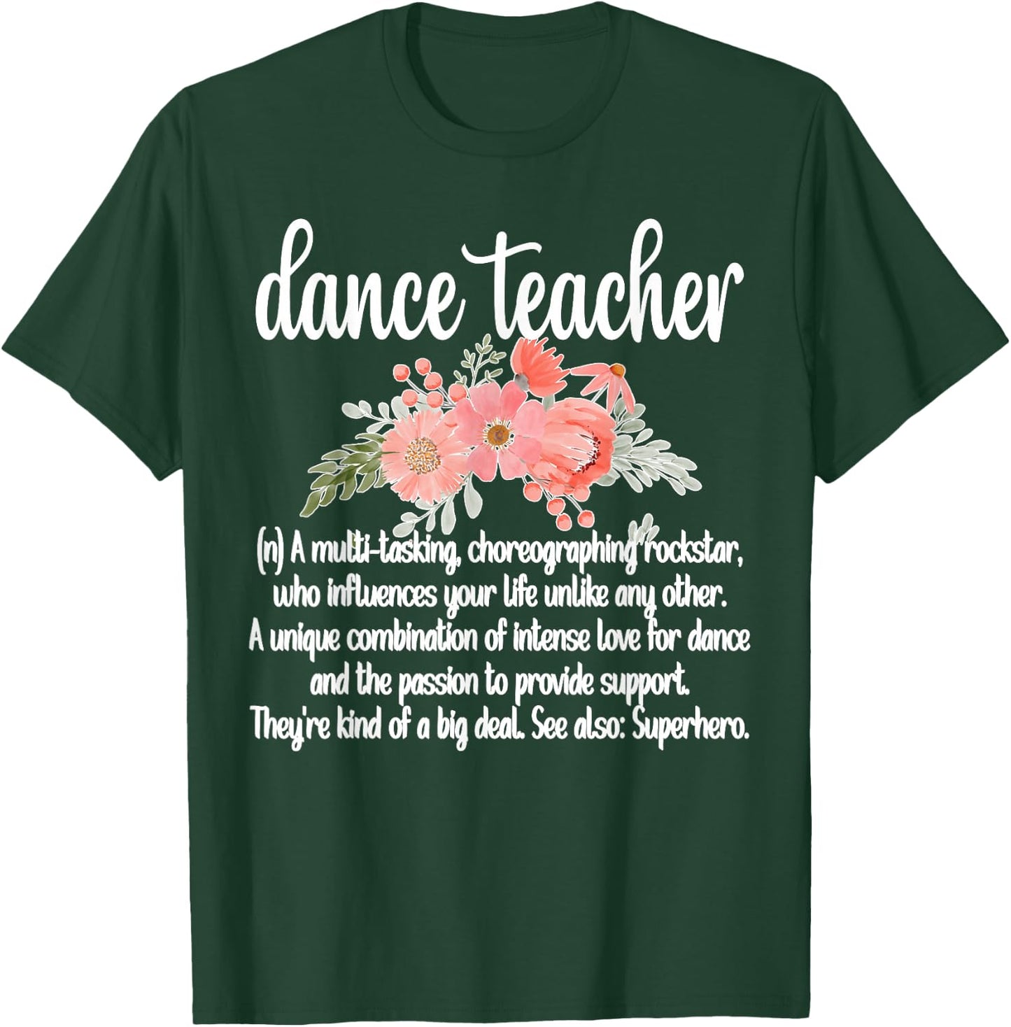 Dance Teacher Appreciation Women's Black Classic Fit Short Sleeve Lace Embellished Dance Teacher T-Shirt - T-Shirt | Forest