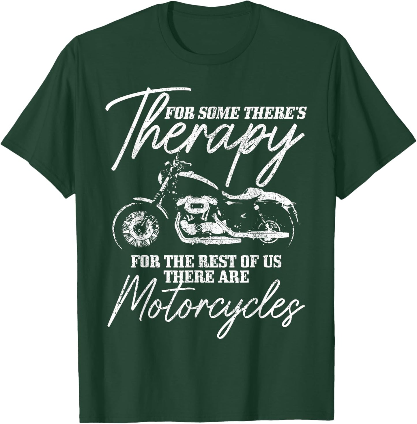 Biker Therapy Vintage Motorcycle Funny Biker T-Shirt - T-Shirt | Forest