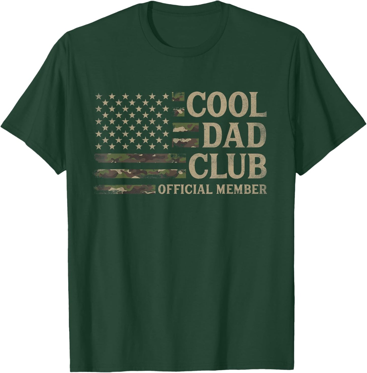 Cool Dad Club Camo USA Flag Father's Day Camourflage Papa T-Shirt - T-Shirt | Forest