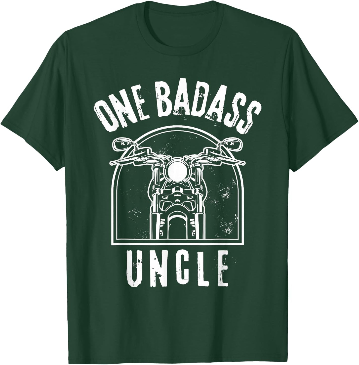 One Badass Uncle Motorcycle Biker Rider Fathers Days T-Shirt - T-Shirt | Forest