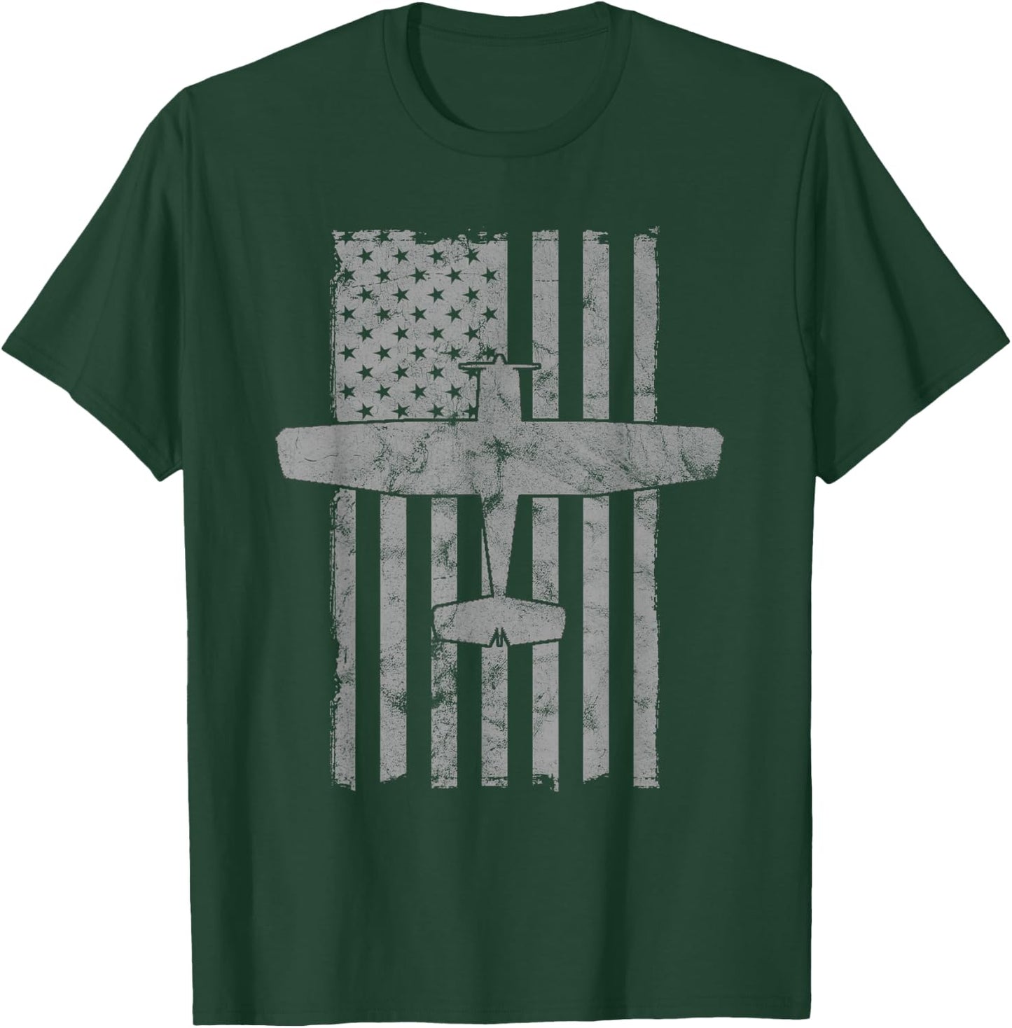 C-150 Airplane Vintage Flag Private Pilot T-Shirt - T-Shirt | Forest