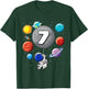 7th Birthday Astronaut Balloon Planet 7 Year Old Boy T-Shirt - T-Shirt | Forest