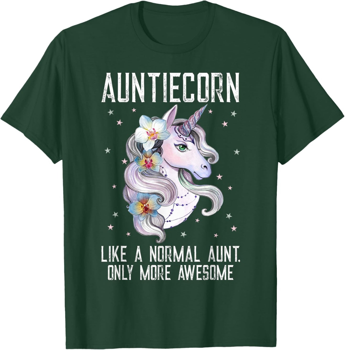 Auntiecorn Cute Unicorn Lover Mother Day Aunt T-Shirt - T-Shirt | Forest