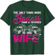 Funny The Only Thing More Badass Than A Trucker Is His Wife T-Shirt - T-Shirt | Forest