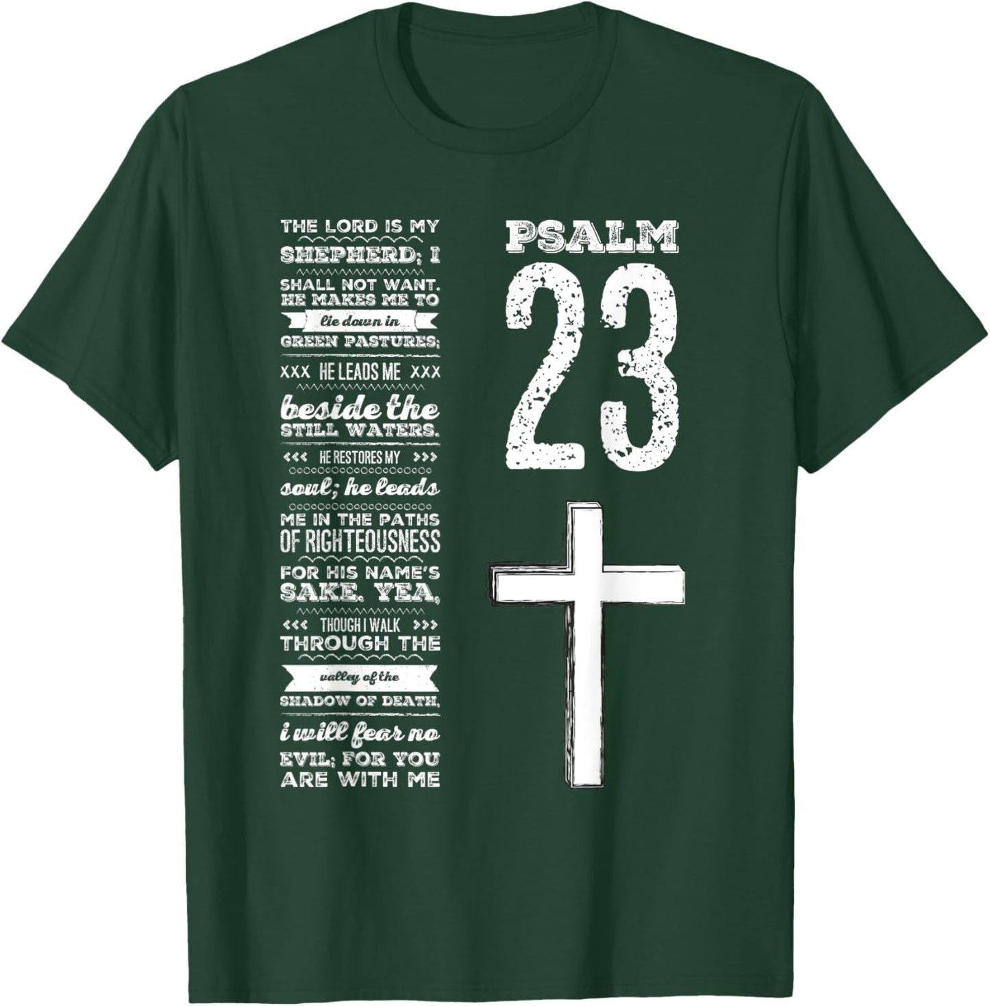 Christian Scripture Psalm 23 Youth Group Pastor Faith T-Shirt - T-Shirt | Forest